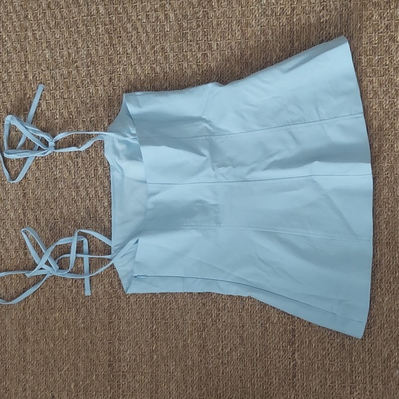 Zara Light Blue Tank Top with Ties - Picture 2 of 6